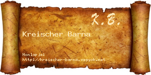 Kreischer Barna névjegykártya