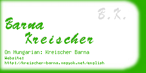 barna kreischer business card